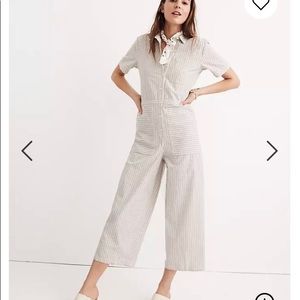 Madewell striped utility jumpsuit XL